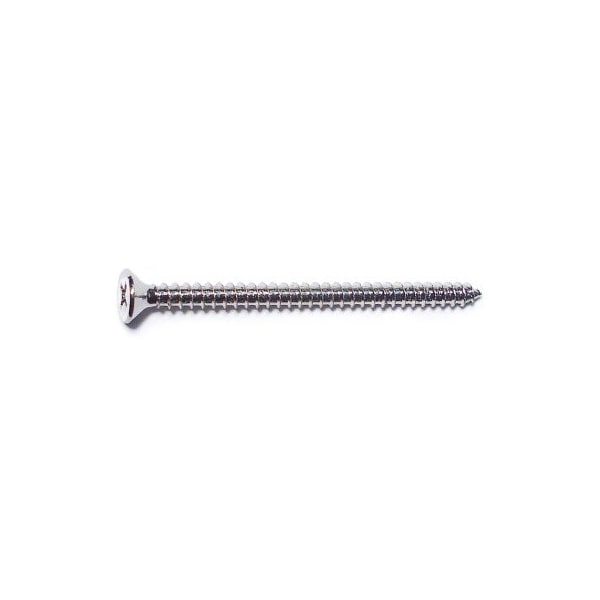 Midwest Fastener Wood Screw, #9, 2-1/2 in, Chrome Steel Flat Head Phillips Drive, 10 PK 79316 - main